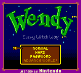 Wendy - Every Witch Way Title Screen